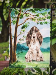 Under The Tree Chocolate Parti Cocker Spaniel Garden Flag 2-Sided 2-Ply