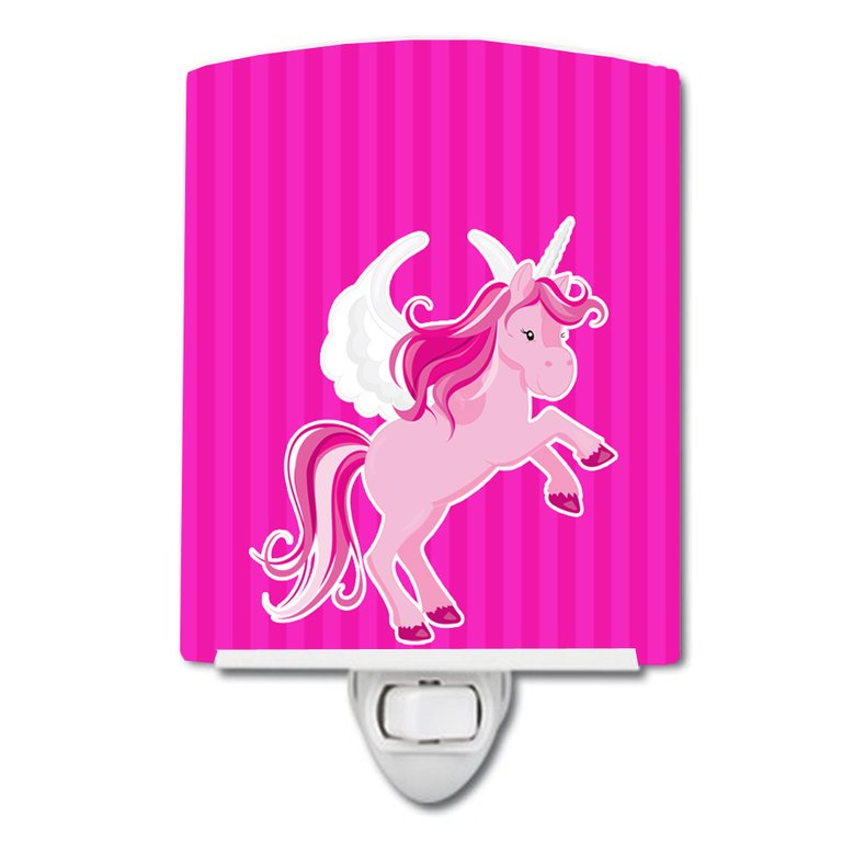 Unicorn Pink Stripes #2 Ceramic Night Light