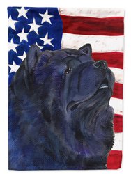 USA American Flag with Chow Chow Garden Flag 2-Sided 2-Ply