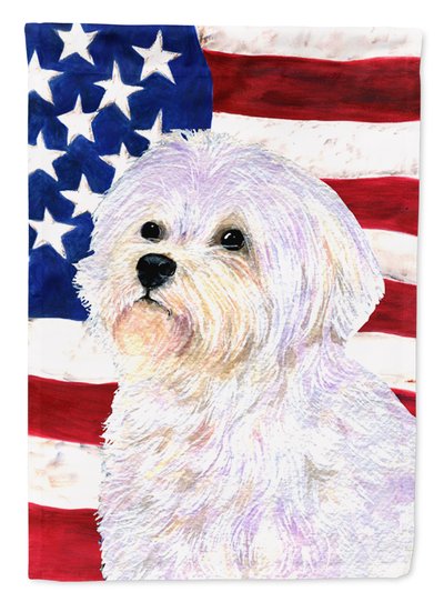 Caroline's Treasures USA American Flag with Maltese Garden Flag 2-Sided 2-Ply product