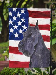 USA American Flag With Schnauzer Garden Flag 2-Sided 2-Ply