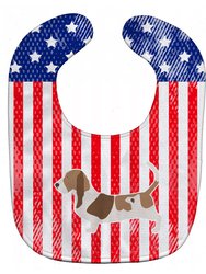 USA Patriotic Basset Hound Baby Bib