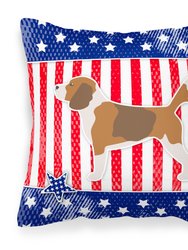 USA Patriotic Beagle Fabric Decorative Pillow