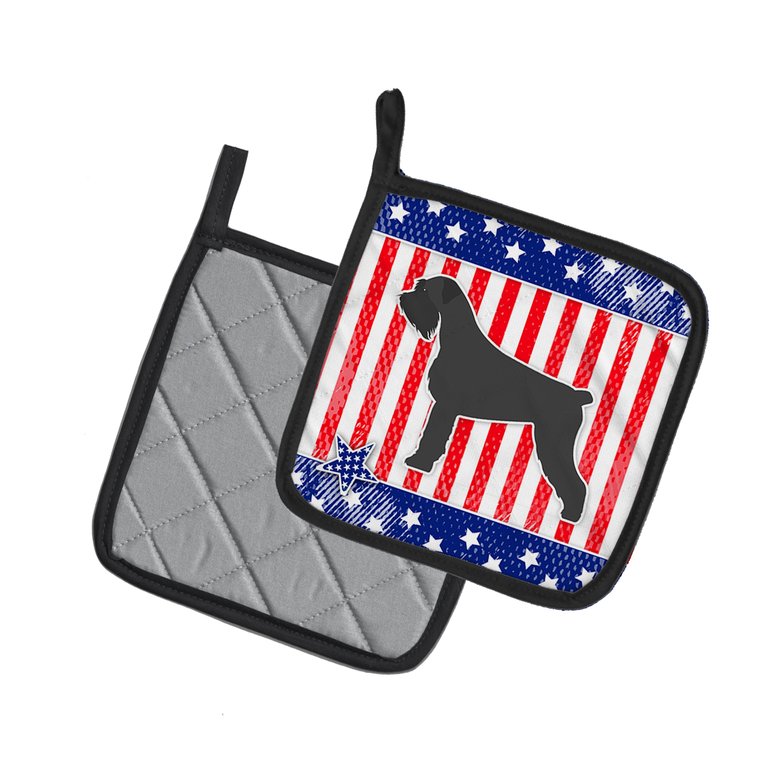 USA Patriotic Giant Schnauzer Pair of Pot Holders