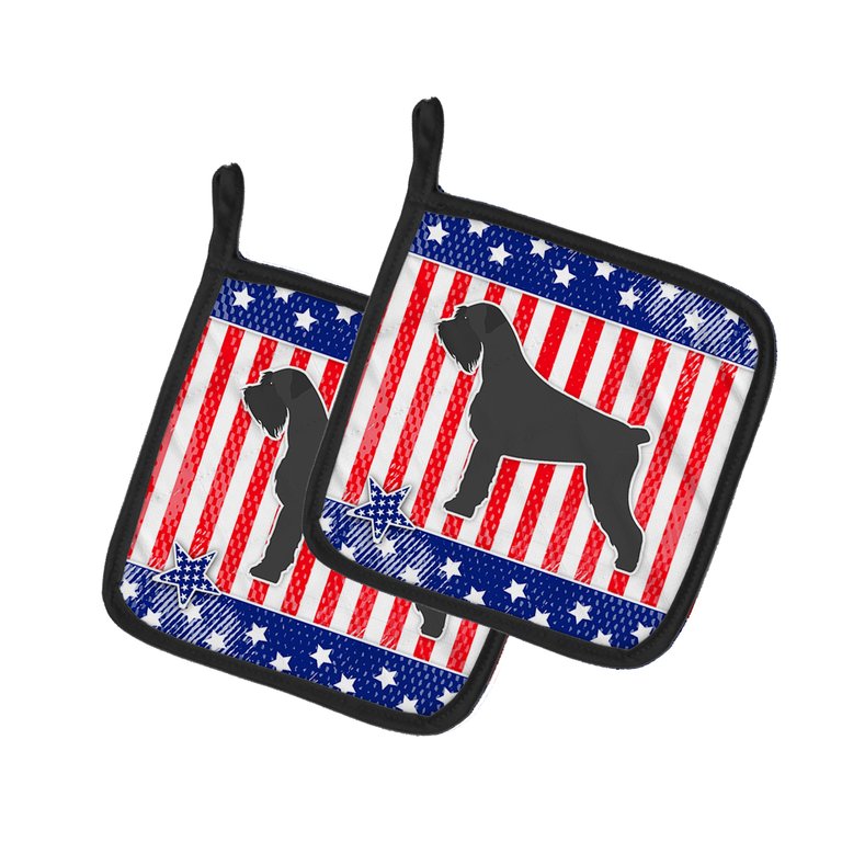 USA Patriotic Giant Schnauzer Pair of Pot Holders