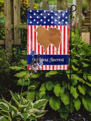 USA Patriotic Pomeranian Garden Flag 2-Sided 2-Ply