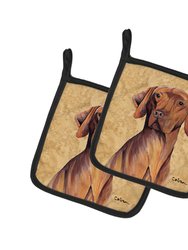 Vizsla Wipe your Paws Pair of Pot Holders