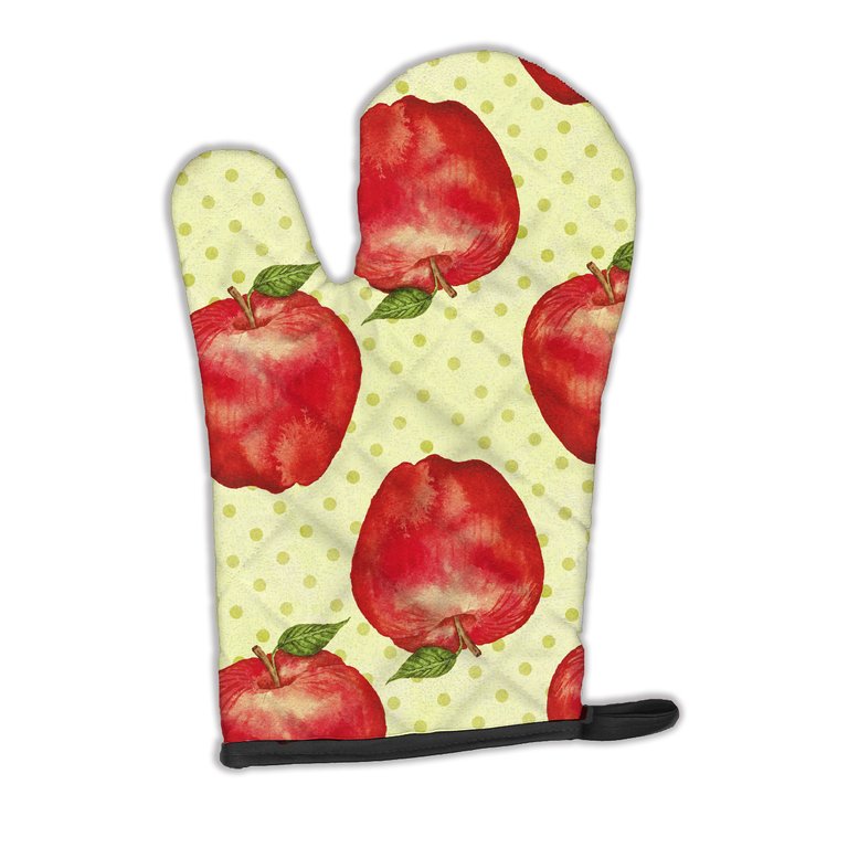 Watercolor Apples and Polkadots Oven Mitt