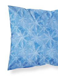 Watercolor Dark Blue Winter Snowflakes Fabric Standard Pillowcase