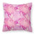 Watercolor Hot Pink Hearts Fabric Decorative Pillow