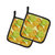 Watercolor Limes and Oranges Citrus Pair of Pot Holders