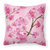 Watercolor Pink Flowers Fabric Decorative Pillow