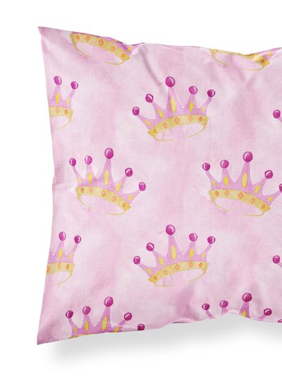 Caroline's Treasures Watercolor Princess Crown on Pink Fabric Standard Pillowcase product