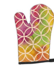 Watercolor Rainbow Geometric Circles Oven Mitt