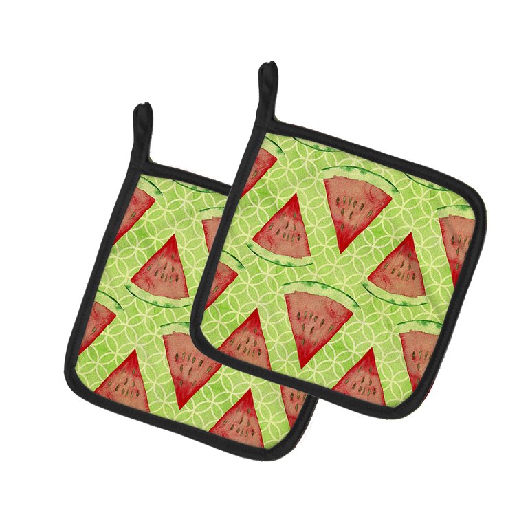 Watercolor Watermelon Pair of Pot Holders