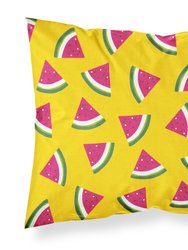 Watermelon on Yellow Fabric Standard Pillowcase
