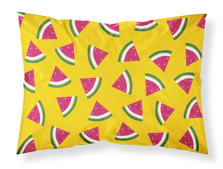 Watermelon on Yellow Fabric Standard Pillowcase