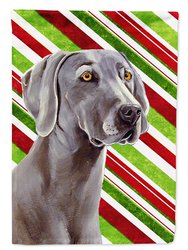 Weimaraner Candy Cane Holiday Christmas Garden Flag 2-Sided 2-Ply