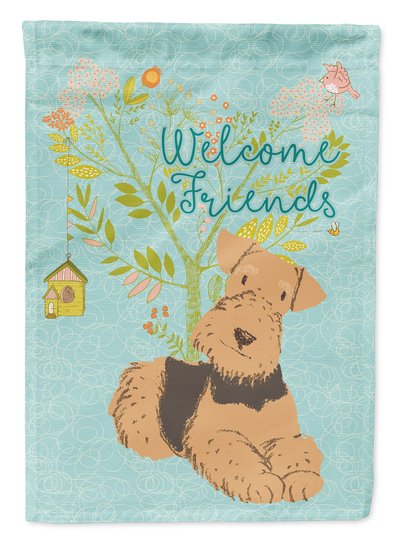Caroline's Treasures Welcome Friends Airedale Terrier Garden Flag 2-Sided 2-Ply product