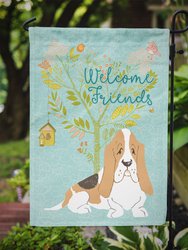 Welcome Friends Basset Hound Garden Flag 2-Sided 2-Ply