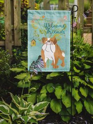 Welcome Friends English Bulldog Garden Flag 2-Sided 2-Ply