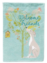 Welcome Friends Italian Greyhound Garden Flag 2-Sided 2-Ply