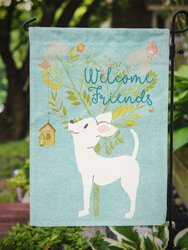 Welcome Friends White Chihuahua Garden Flag 2-Sided 2-Ply