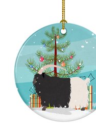 Welsh Black-Necked Goat Christmas Ceramic Ornament