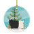 Welsh Black-Necked Goat Christmas Ceramic Ornament