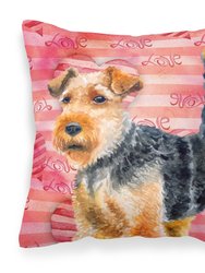 Welsh Terrier Love Fabric Decorative Pillow