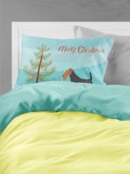 Welsh Terrier Merry Christmas Tree Fabric Standard Pillowcase