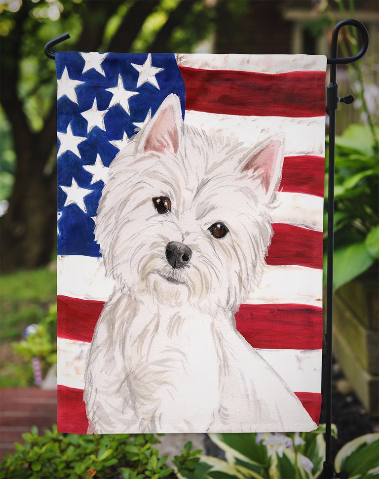 Westie Patriotic Garden Flag 2-Sided 2-Ply