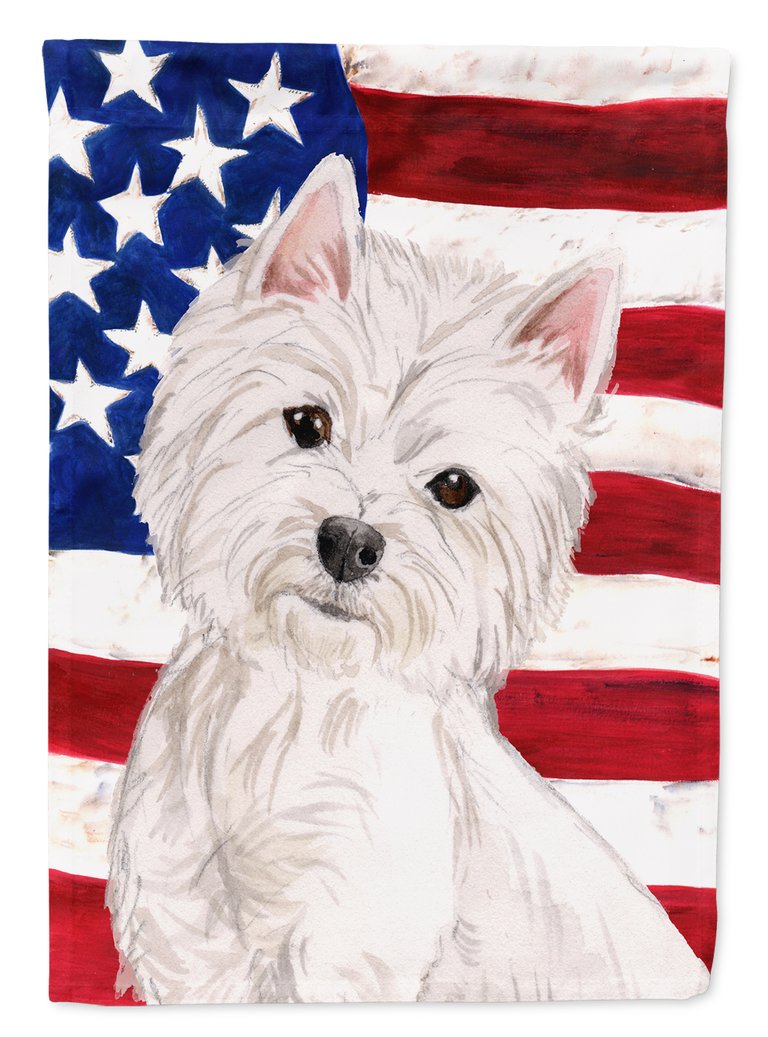 Westie Patriotic Garden Flag 2-Sided 2-Ply