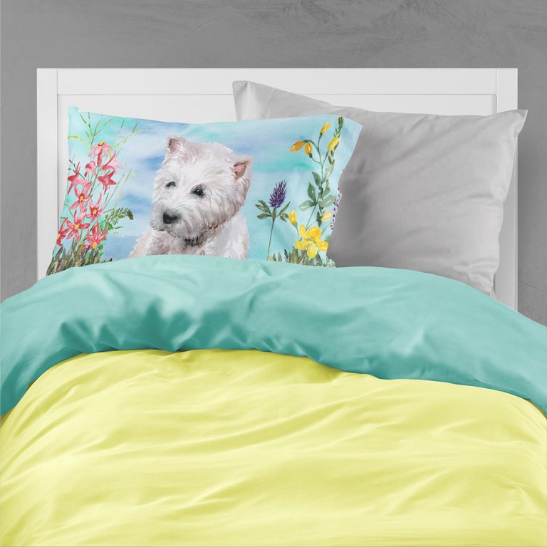 Westie Spring Fabric Standard Pillowcase