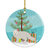 White Arctic Fox Christmas Ceramic Ornament