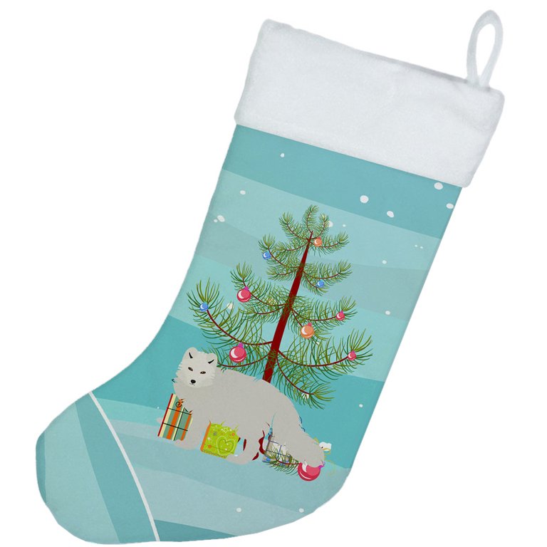 White Arctic Fox Christmas Christmas Stocking