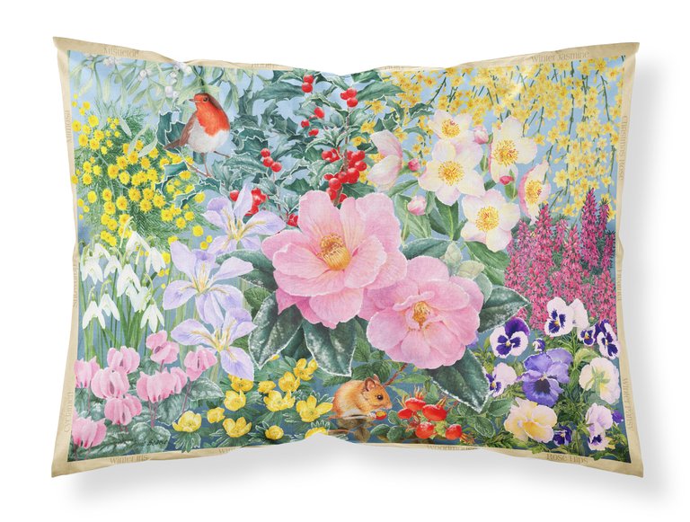 Winter Floral by Anne Searle Fabric Standard Pillowcase