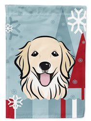 Winter Holiday Golden Retriever Garden Flag 2-Sided 2-Ply