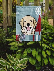 Winter Holiday Golden Retriever Garden Flag 2-Sided 2-Ply