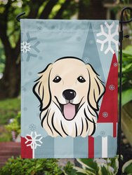 Winter Holiday Golden Retriever Garden Flag 2-Sided 2-Ply