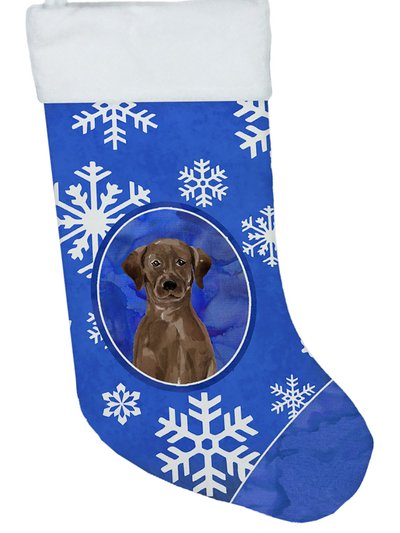 Caroline's Treasures Winter Snowflakes Chocolate Labrador Retriever Christmas Stocking product