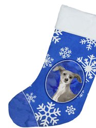 Winter Snowflakes Italian Greyhound Christmas Stocking