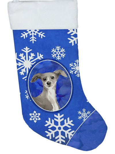 Caroline's Treasures Winter Snowflakes Italian Greyhound Christmas Stocking product