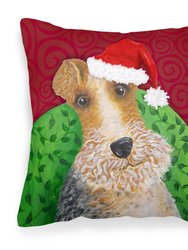 Wire Fox Terrier Christmas Fabric Decorative Pillow