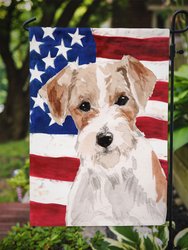 Wire Hair Jack Russell Patriotic Garden Flag 2-Sided 2-Ply