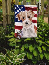 Wire Hair Jack Russell Patriotic Garden Flag 2-Sided 2-Ply