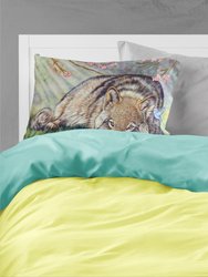 Wolf and Hummingbird Fabric Standard Pillowcase