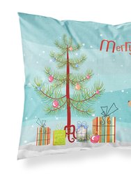 Yellow Labrador Retriever Merry Christmas Tree Fabric Standard Pillowcase