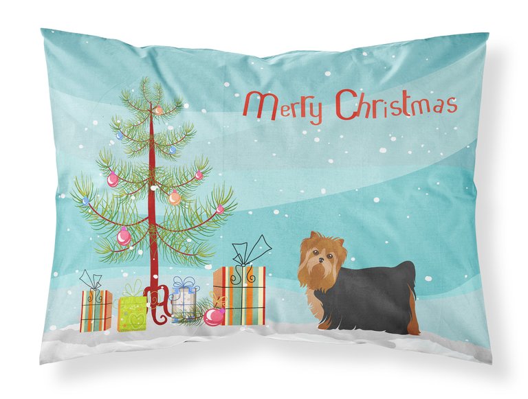 Yorkshire Terrier Christmas Tree Fabric Standard Pillowcase