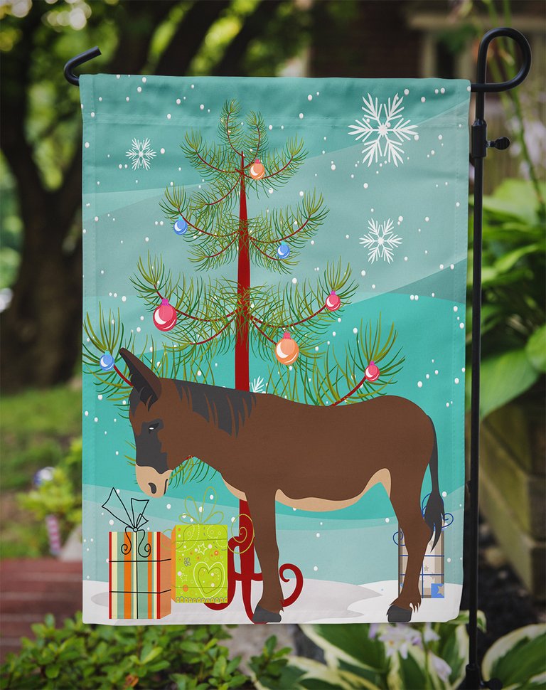 Zamorano-Leones Donkey Christmas Garden Flag 2-Sided 2-Ply